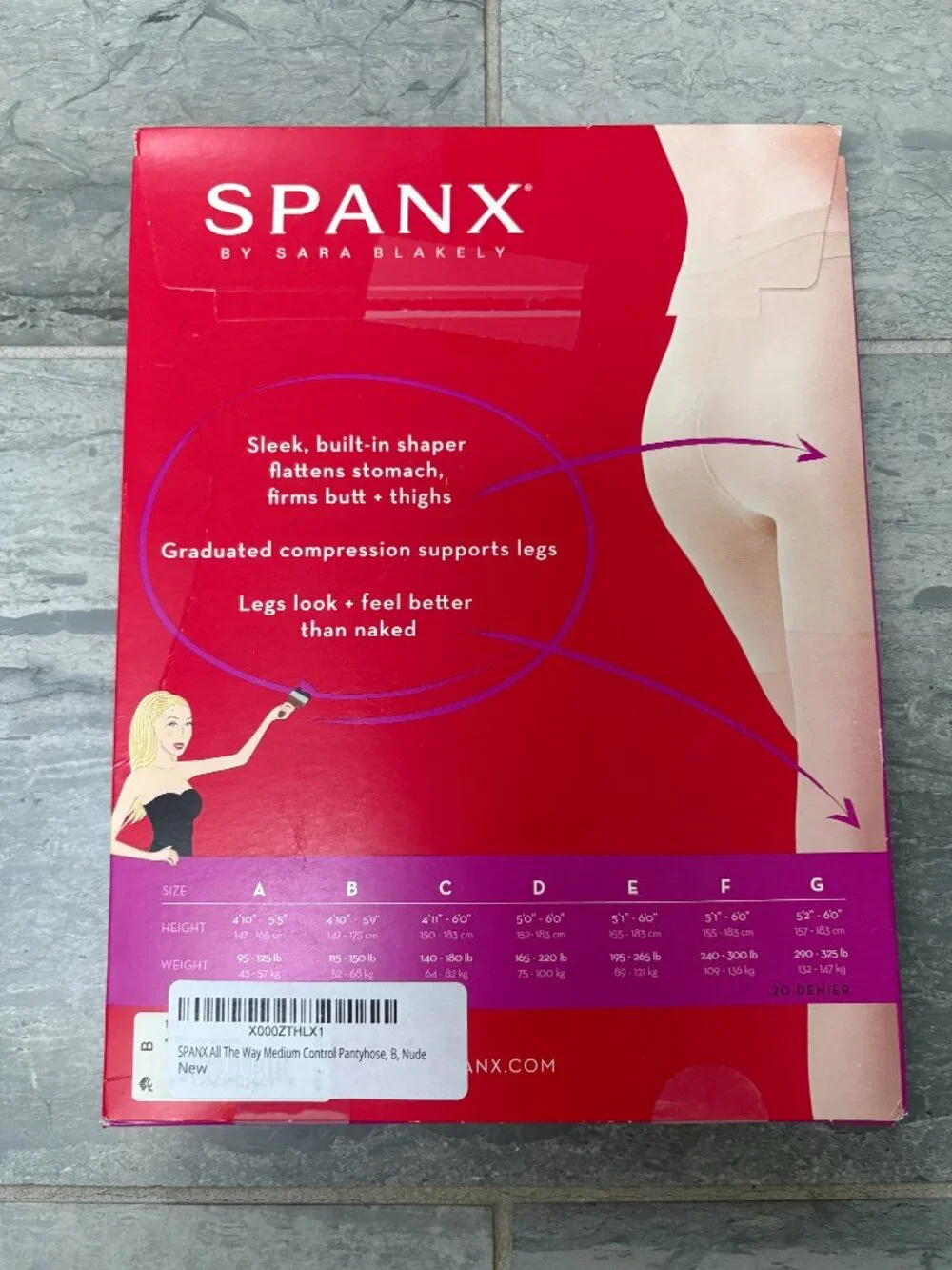 SPANX Sheers Leg Support Compression Tights Nude Size B NWT